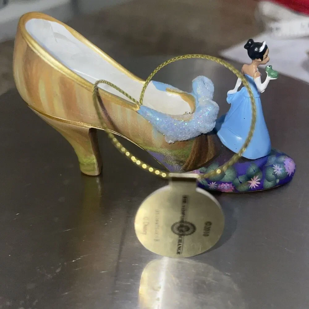 NWT Bradford Exchange Once Upon a Slipper Disney Shoe Ornament Tiana 2010